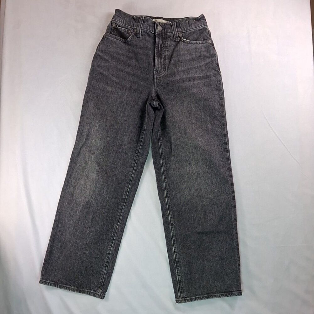 Madewell Jeans Womens 25 Gray High Rise Perfect Vintage Wide Leg Crop Stretch